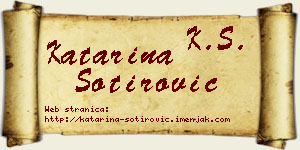 Katarina Sotirović vizit kartica